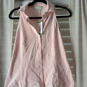 Hedge Stanton Racerback Shirt Sleeveless Polo in Hedgerose Pink Size Small NWT